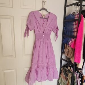 Cleobella Purple Cotton Floral Midi Size Small